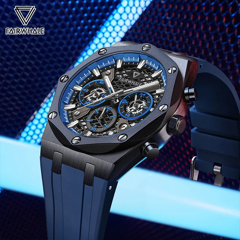 

Hot Sell Sports Quartz Watches Men Fashion Brand Mark Fairwhale Casual Silicone Strap Chronograph Waterproof Watch Male Reloj