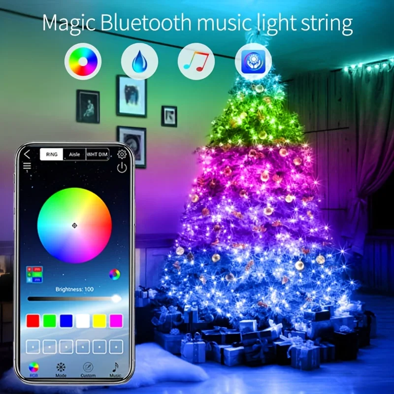 10M LED String Fairy Light String Dream Smart Control Outdoor Garden 5V  Fairy Light For Christmas Wedding Party  Decor