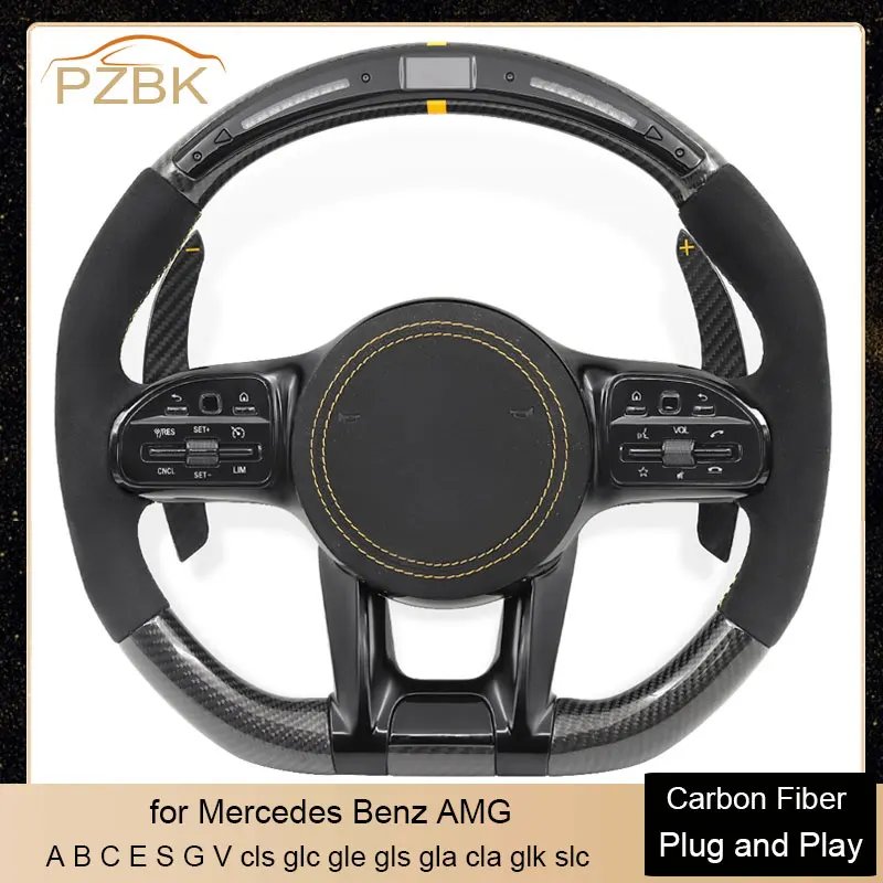 

LED Carbon Fiber Car Steering Wheel OEM Any Color for Mercedes Benz AMG W204 W205 W212 W213 W221 W222 E63 E63S E63 S63 C63 Cls