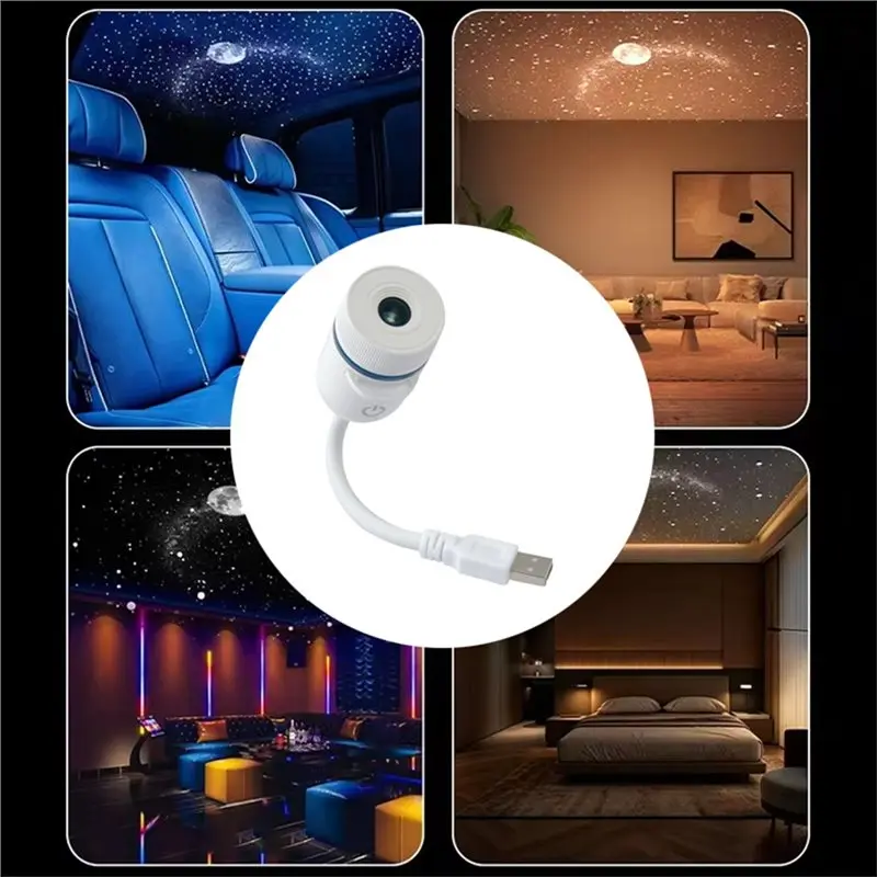 TFORU-HD 2-In-1 Galaxy Projector Night Light 360° Flexible Atmosphere Lamp Romantic Starry Sky For Gift