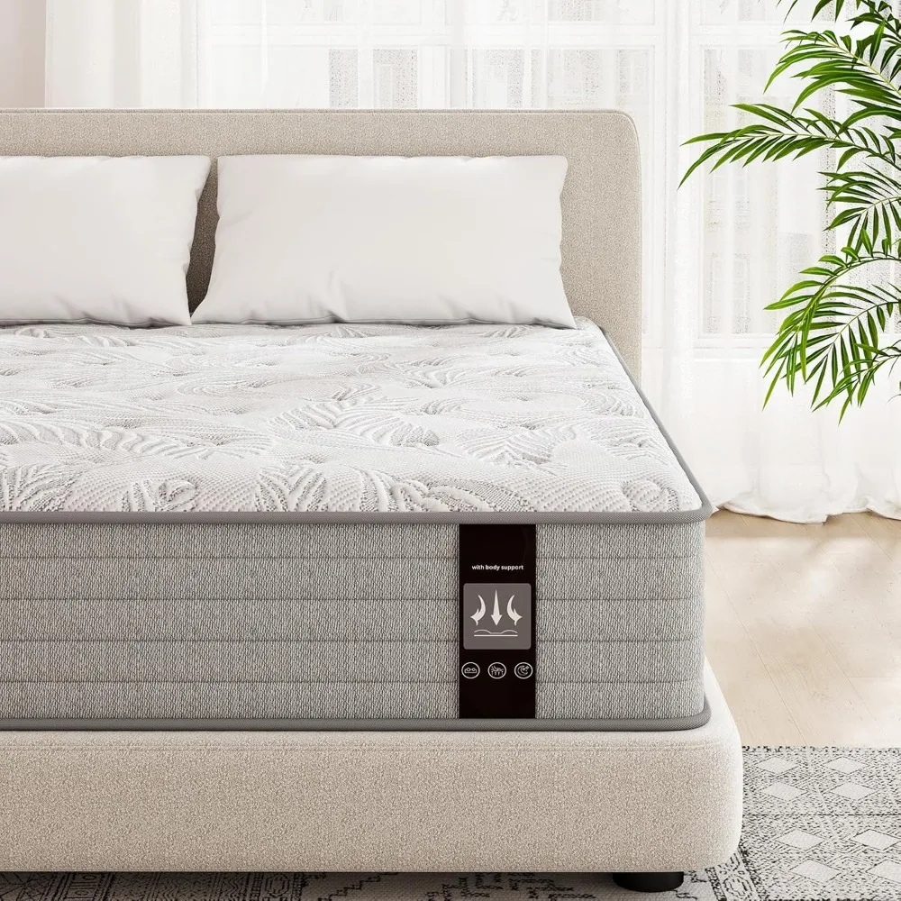 

Mattress Size 12 Inch,Colchones Queen Size Mattresses with Individual Pocket Springs Foam, Medium Firm Bed Mattresses