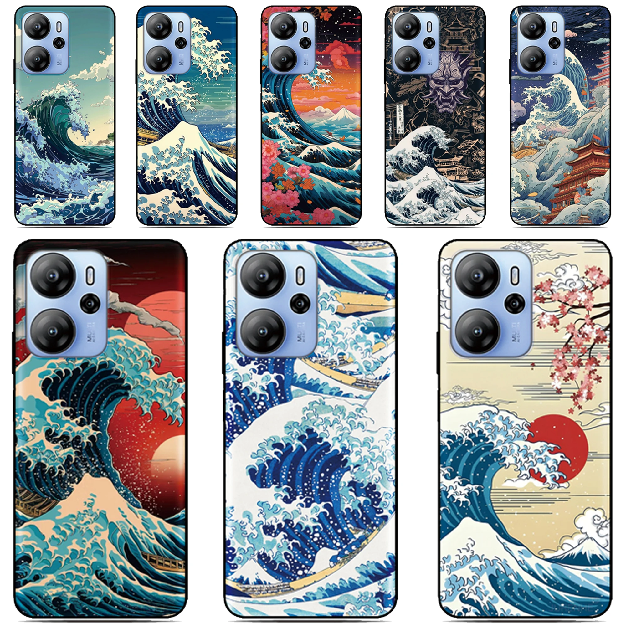 Funda para teléfono Wave off Kanagawa para Nokia C32 G42 6,2 7,2 G21 C21 C1 C01 G11 Plus C12 C31 C02 G22 G20 G10 C10 C20 8 C3 2,4