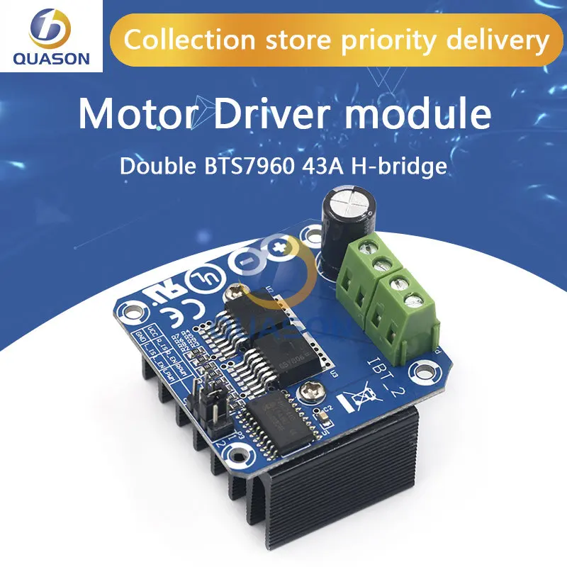 Double BTS7960 43A H-bridge High-power Motor Driver module/ diy smart car Current diagnostic