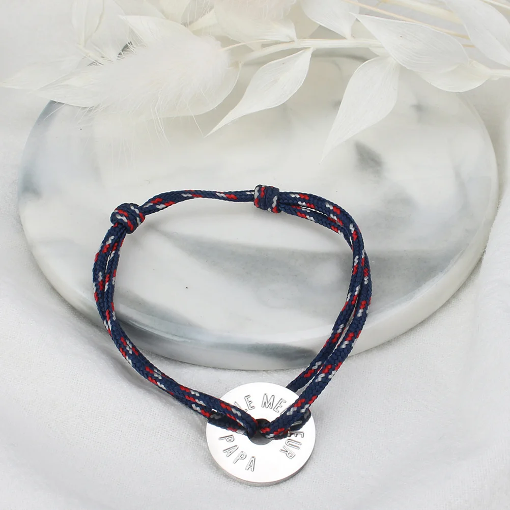 1pc braccialetto per la festa del papà per uomo catena intrecciata a mano braccialetto semplice regalo per papà festival indossare design durevole braccialetto maschile a mano