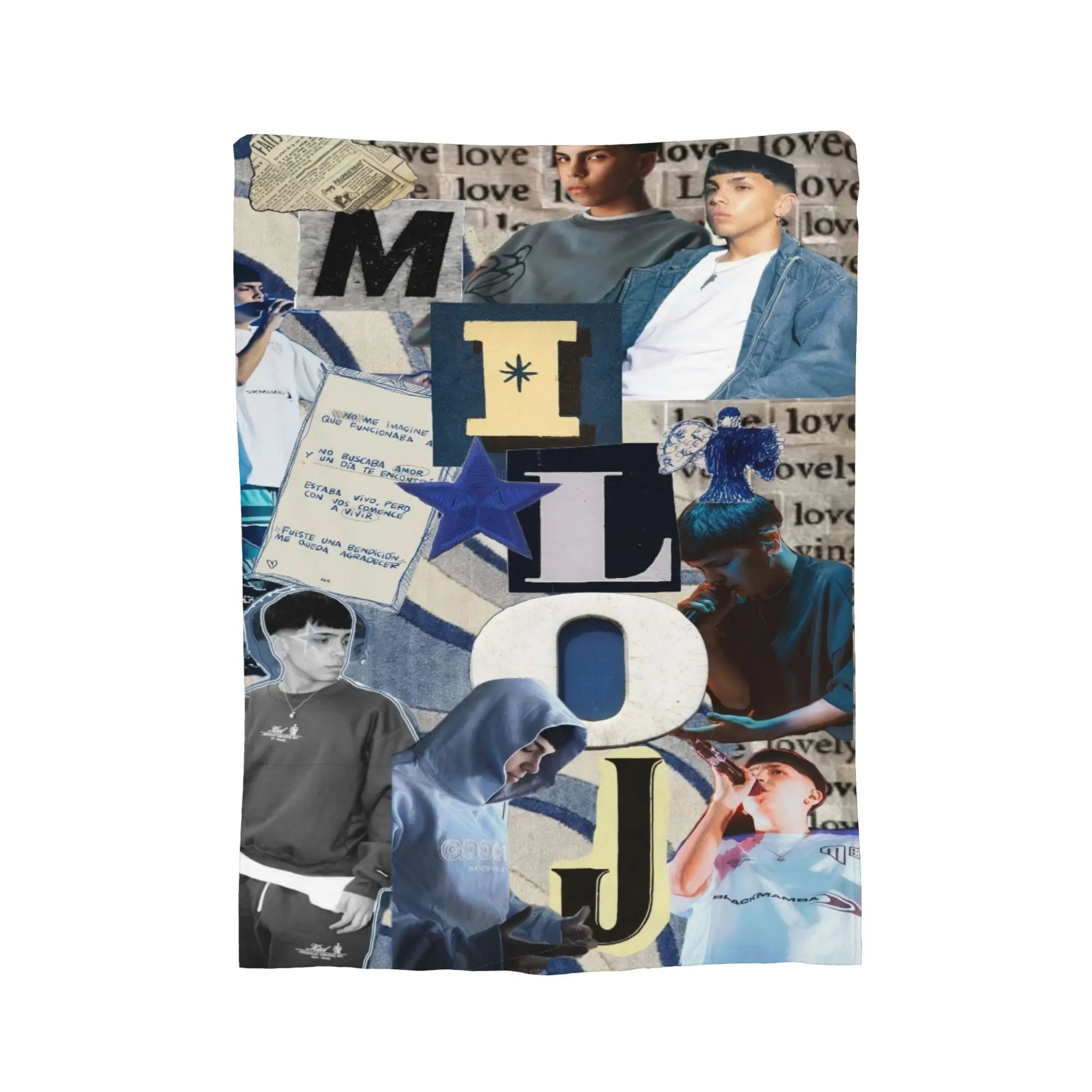 Customize Milo J Alphabet Collage Blanket, Fashion Digital Printing, Super Soft Flannel Blanket, Digital Printing, Gorgeous Styl