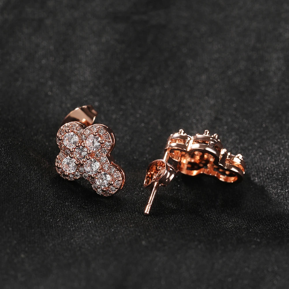 UWIN Cross Stud Earrings for Women Iced Cubic Zirconia Earrings Fashion Jewelry for Gift