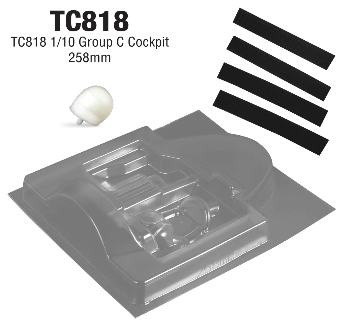 Team C TC818 1/10 Group C Cockpit Clear PC 0.8mm For 258mm Wheelbase Tamiya Group C Chassis