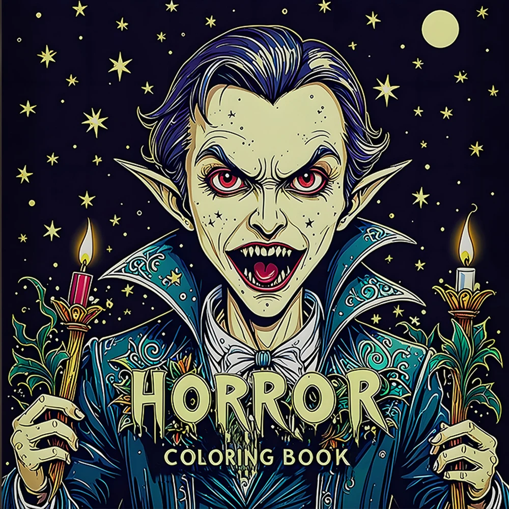 Halloween-HORROR-Malbuch, gruseliges süßes Malbuch für Erwachsene und Jugendliche mit bezaubernden gruseligen Kreaturen, Malgeschenk