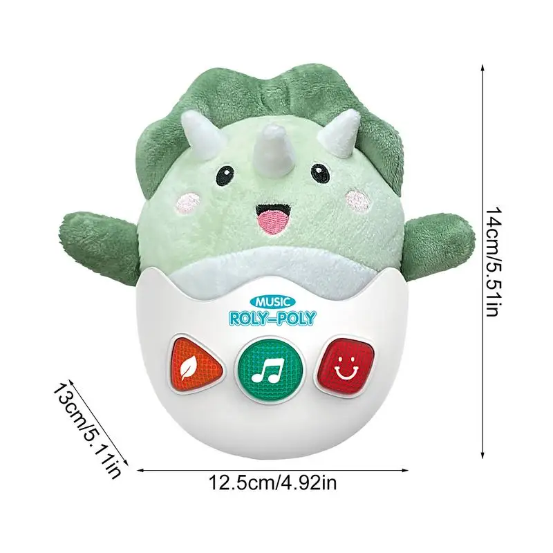 Juguetes musicales de dinosaurio, peluches de dinosaurio de dibujos animados, juguete Musical relleno, animales de peluche cómodos, chupete para dormir abrazable para