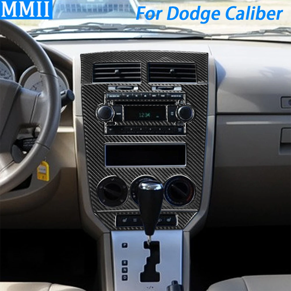 Per Dodge Caliber 2007 2008 in fibra di carbonio Radio centrale AC pannello di controllo Trim Cover Car Interior Decoration accessori Sticker