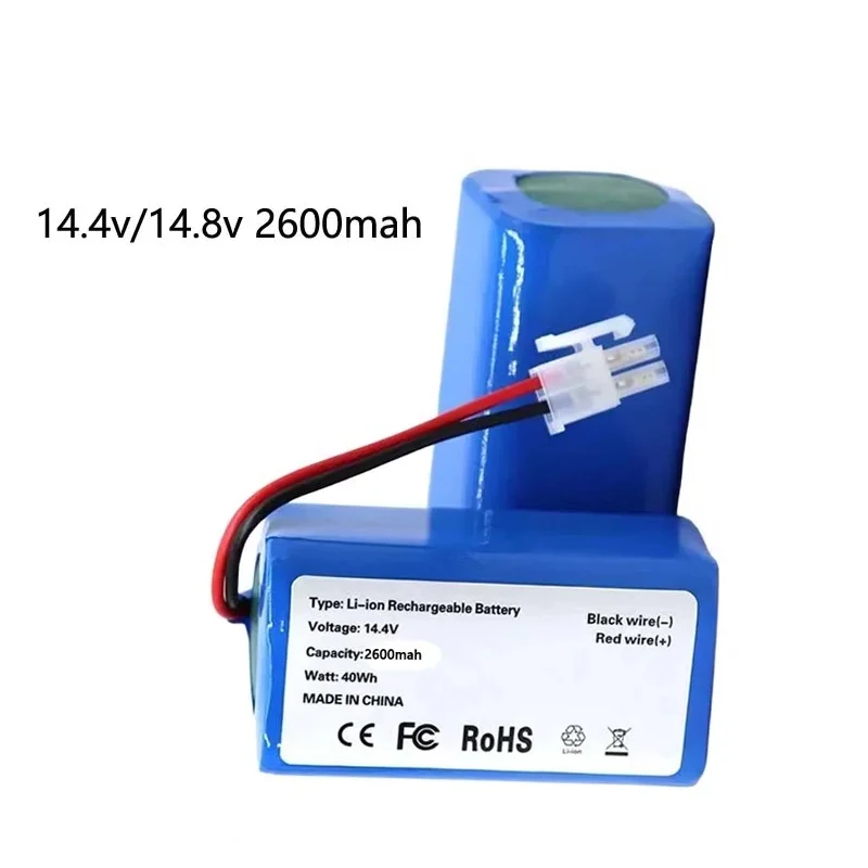 

1-5PCS 14.4/14.8V 2600mah Lithium Battery for ILIFE A4 A4s V7 A6 V7s Plus Robot Vacuum Cleaner INR18650 M26-4S1P Battery