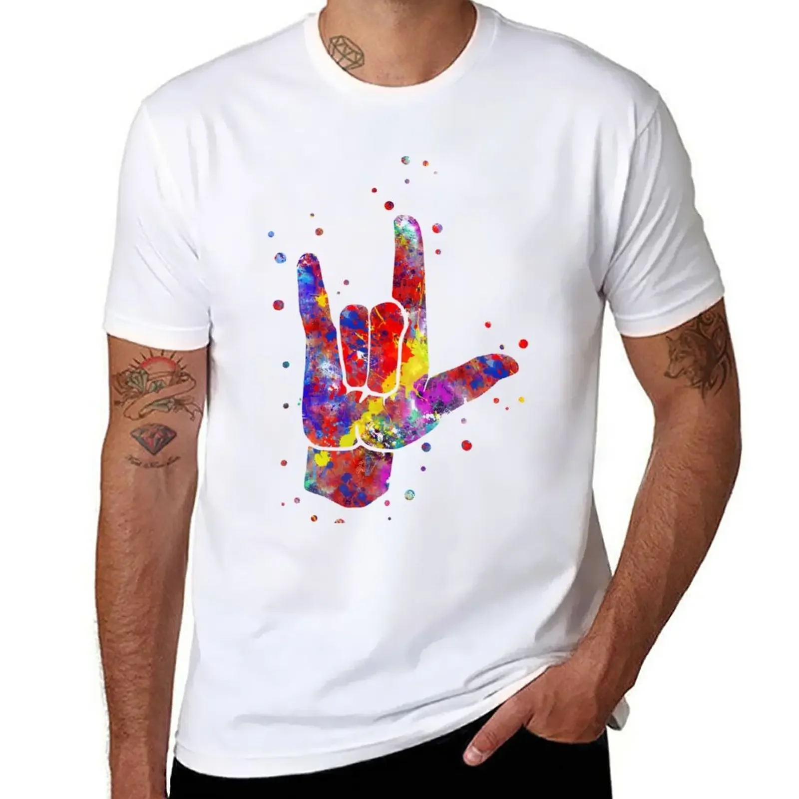 I love you ASL sign language, watercolor sign language,I love you American Sign Language T-Shirt