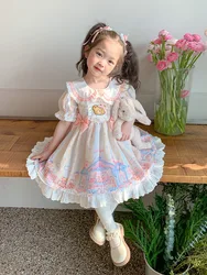Kids Dress for Girls Baby Lolita Birthday Party Dress Baby Wedding Dress Princess Vestidos Print Summer Costume for Girl Dresses