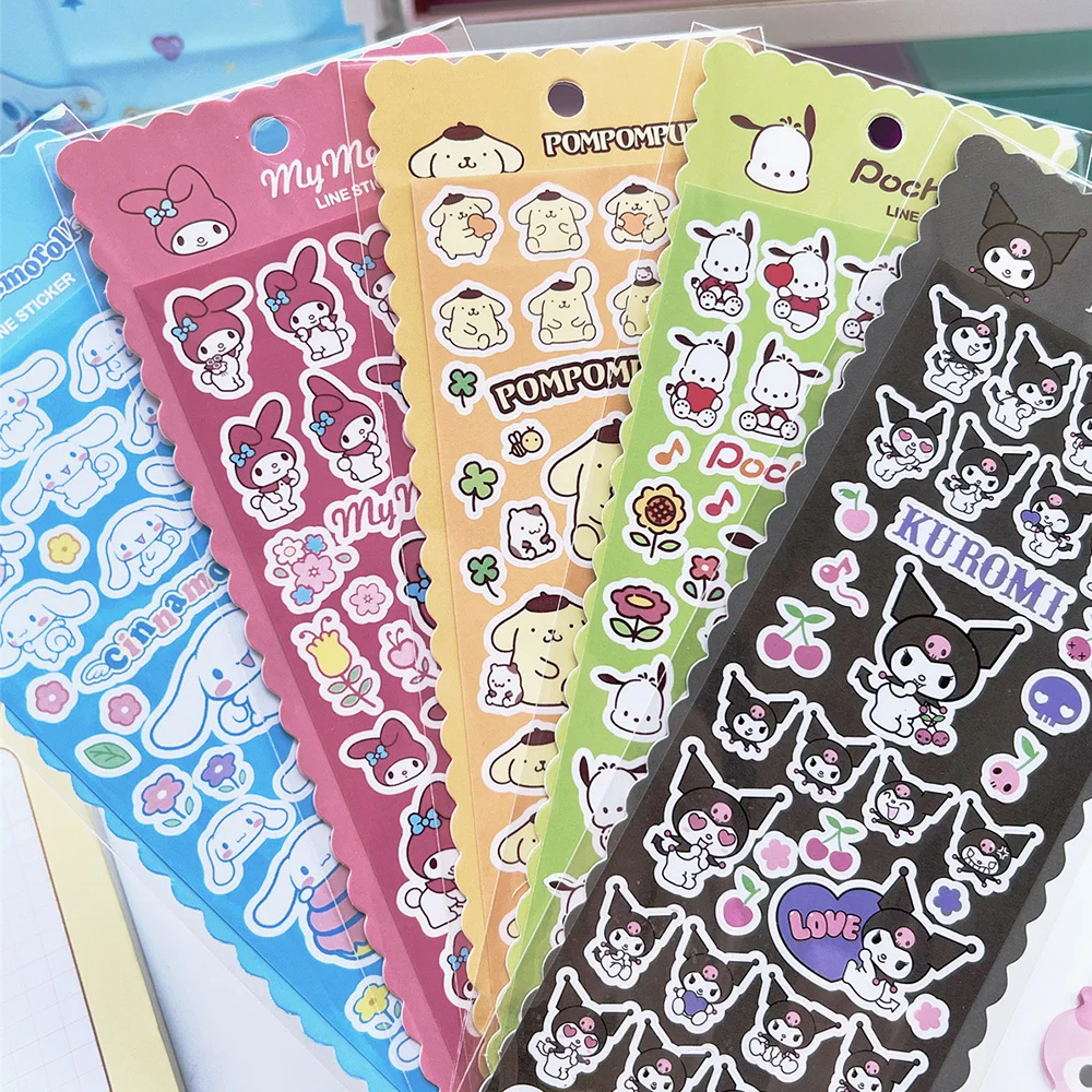 Hello Kitty Stickers for Kids Girls DIY Laptop Phone Diary Cute Cartoon Sanrio Sticker Laptop Stiker Anime Stickers Graffiti