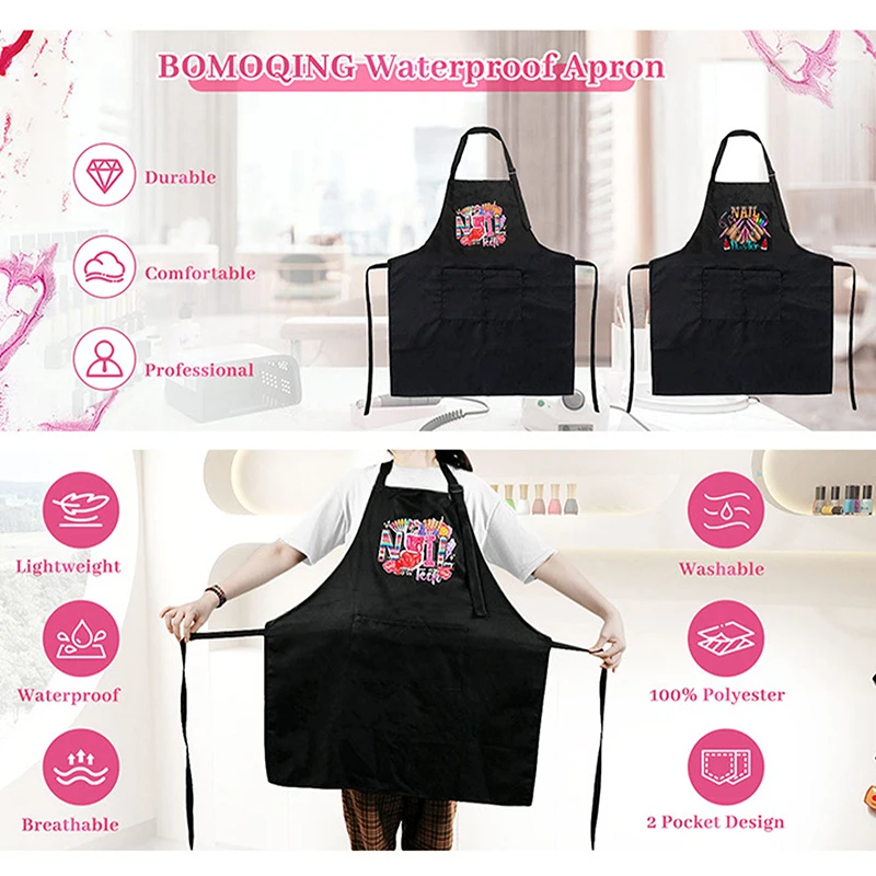 1pc Nägel Polnischen Druck Schönheit Küche Frauen Schürze Haushalt Reinigung Pinafore Salon Hause Kochen Backen Maniküre Arbeit Kleidung