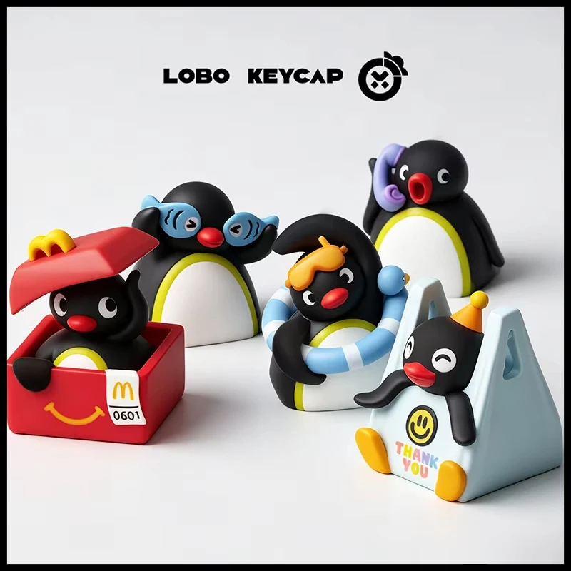 Divertida imagen de Pingu, serie de segunda edición, personalización, tecla con diseño de pingüino, decoración para teclado, edición personalizada, regalos periféricos