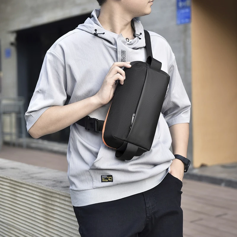 New Fashion Leisure Designer Men Cool Multi-function Casual Boys Oxford Cloth Portable Chest Bags With Big Pockets Outdoors