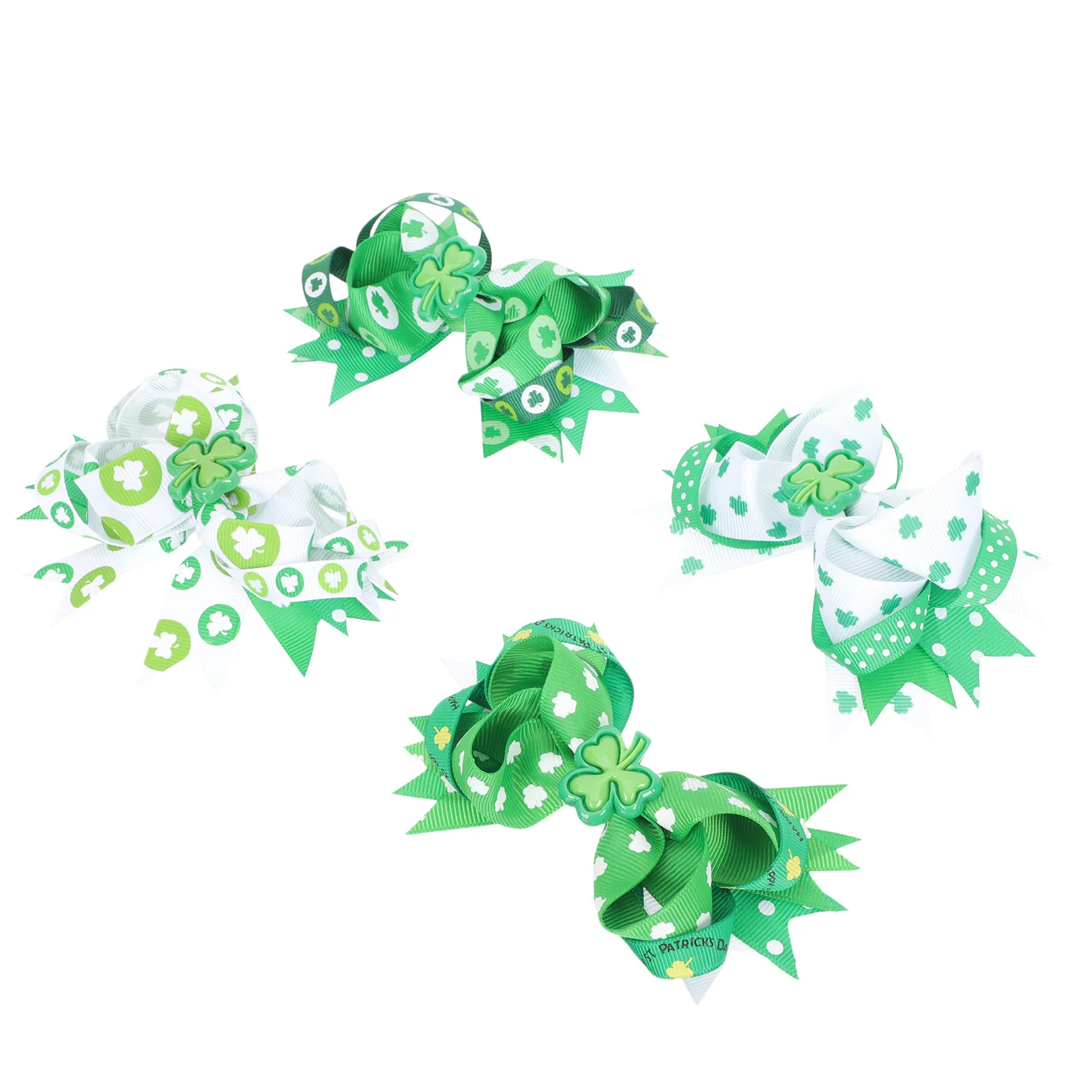

4Pcs Bowknot Clover Hairpins Green Lightweight Kids Party St Patrick Holiday Hair Clips Decorative Festival Hair Accessories