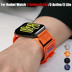 22mm Nylon Sports Strap for Xiaomi Redmi Watch 5 Active/5 Lite Weaving Loop Bracelet for Redmi Watch 3 Active/3 Lite Wrist Band