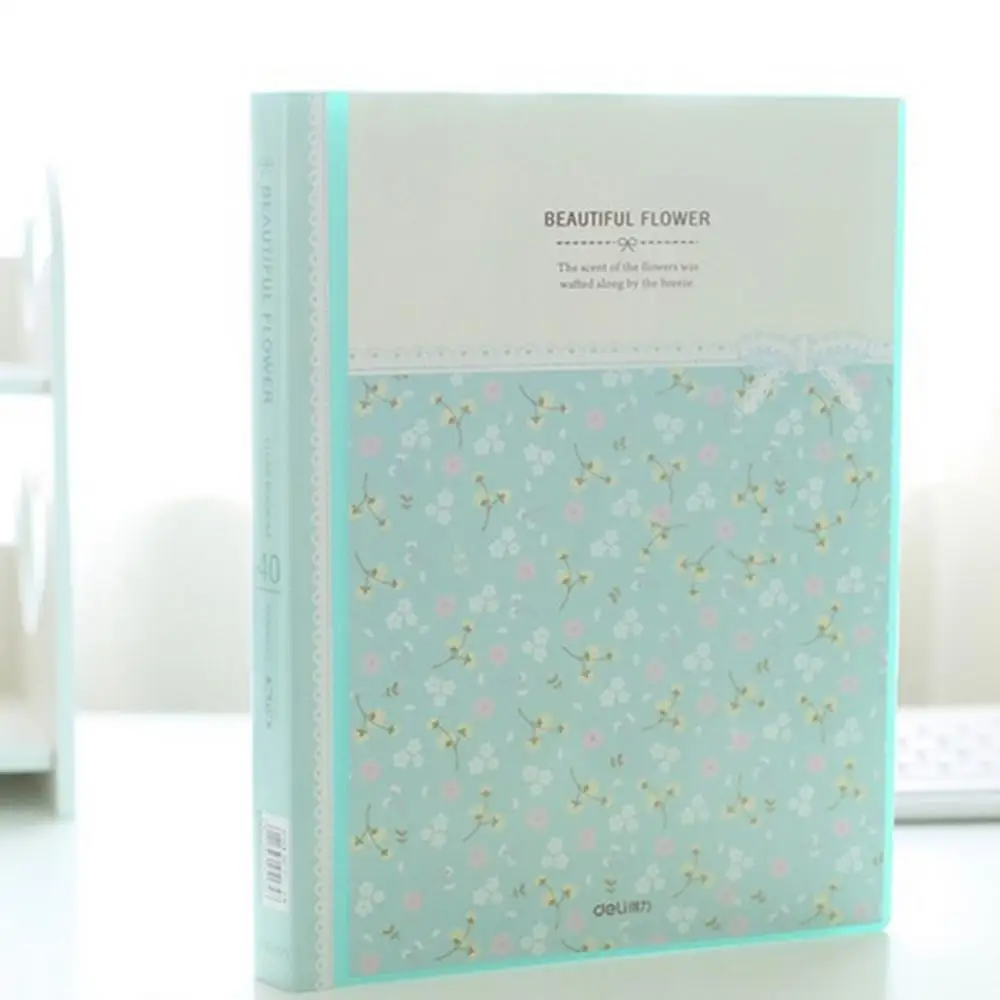 40 Pages A4 Paper Documents Floral File Holders Storage Binder Folder Pouch