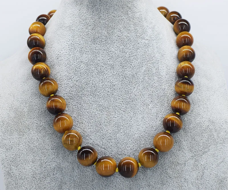 

TIGER EYE YELLOW necklace round 12/14/16/18/20mm 46cm nature