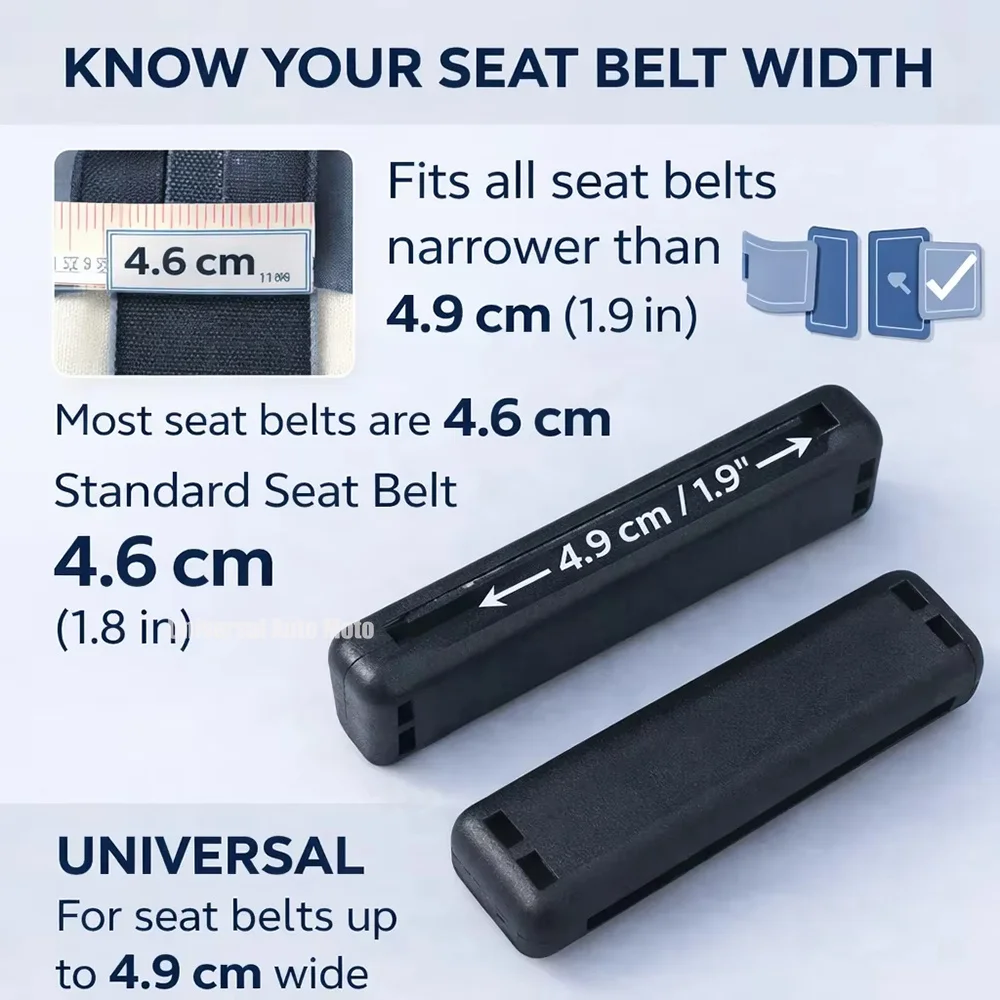 2 Stück Auto-Sicherheitsgurt-Versteller-Clip, Rutschfester Sicherheitsgurt-Positionierer, Verstellbarer Sicherheitsgurt-Clip, Universelles Kompaktes Design – Detail 6