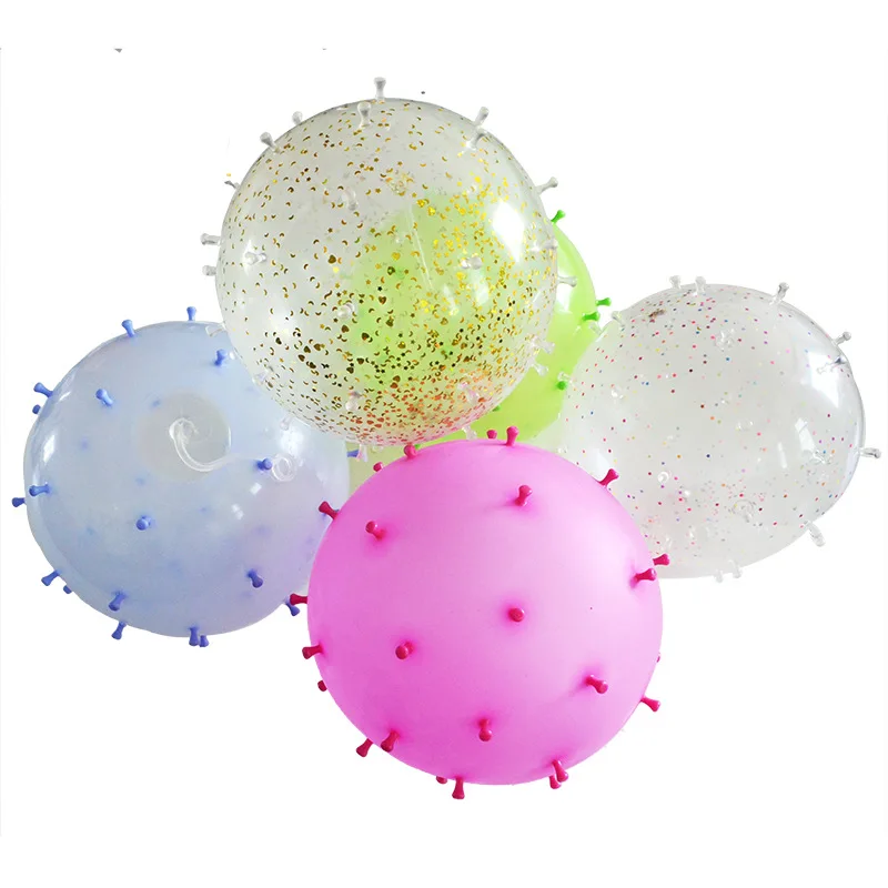 Funny Blowing Thorn Ball Vent Smash Toy Boys Inflatable Hairball Kids Toys Water Balloon Squeeze Novelty Party Toys for Children
