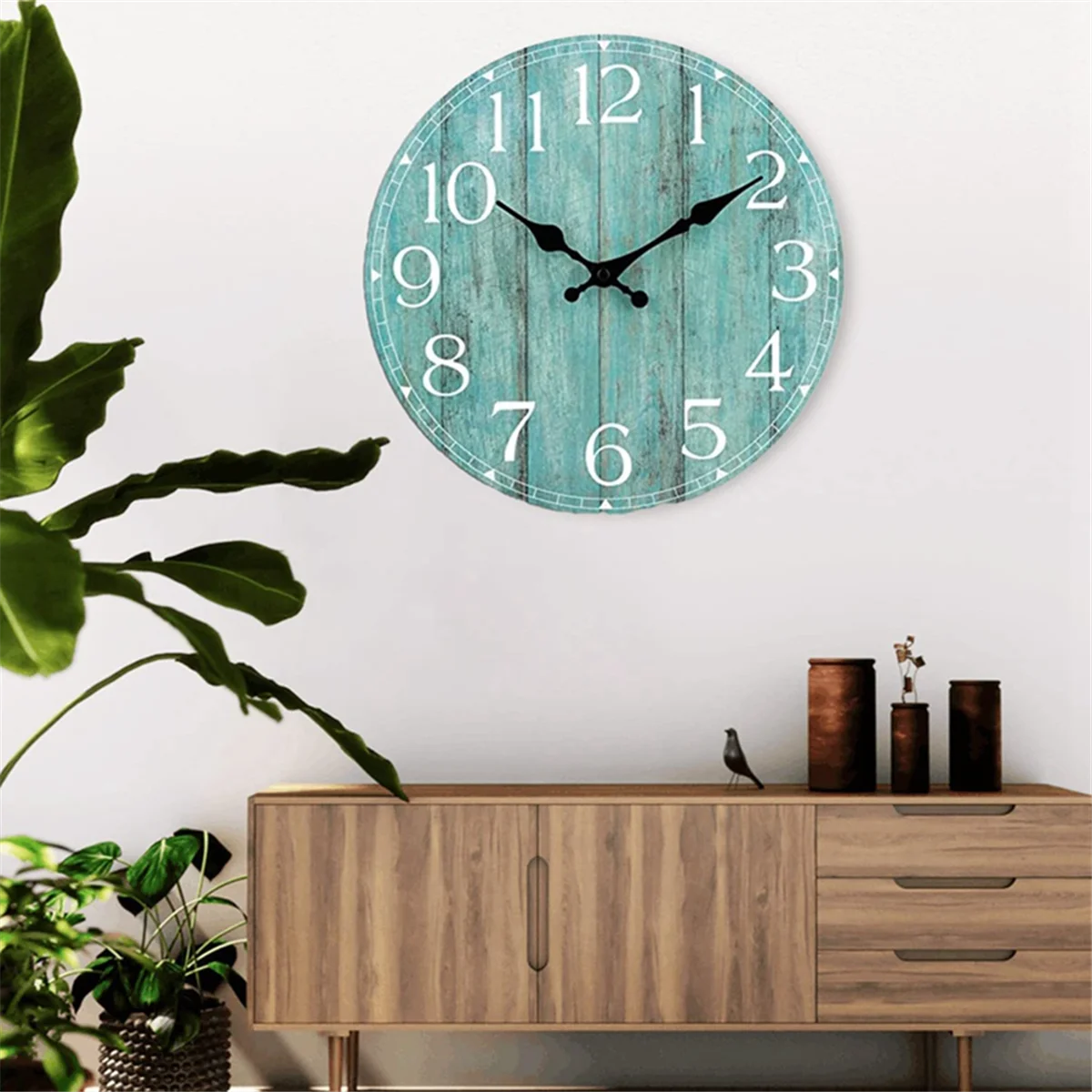 The New Wall Clock - Teal Green Wall Clocks Battery Operated Silent Non-Ticking - Turquoise Clock Decorative for Patio Office