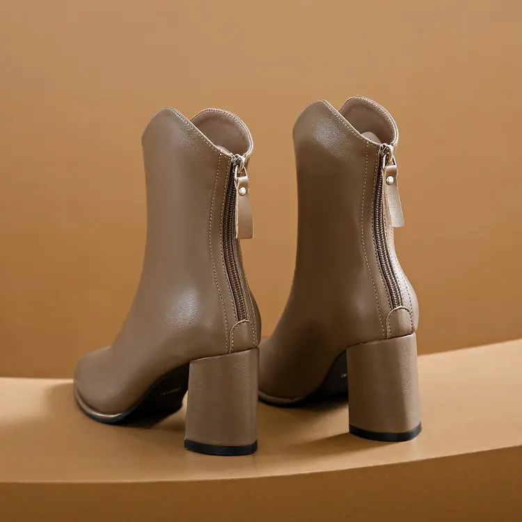 2023 New Trend Winter High Heels Ankle Chelsea Boots Women Goth Fashion Pointed Toe Chunky Shoes Dress Punk Casual Women Boots