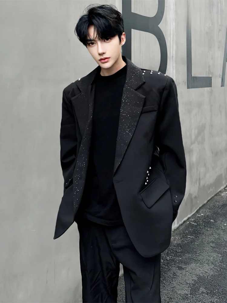 

Мужской пиджак Young Vitali Sle в британском стиле, свободного кроя, с длинными рукавами, однотонный, на двух пуговицах, однобортный