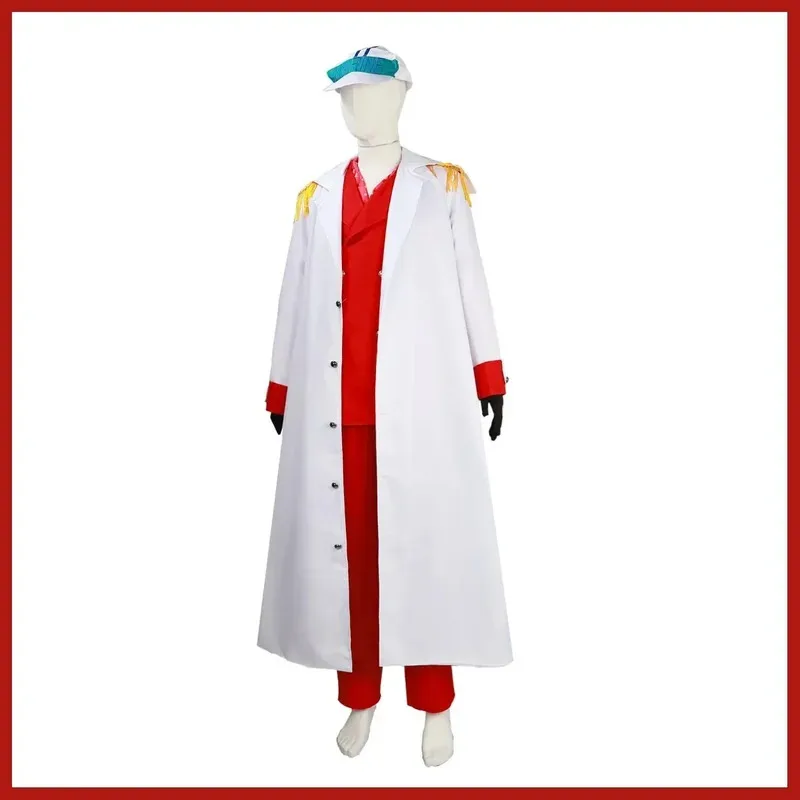 

Anime Marines Sakazuki Cosplay Costume Admiral Akainu White Cloak Red Military Uniform Coat Man Halloween Carnival Suitc;6,r'8;p