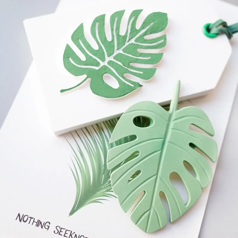 Leaf Silicone Mold with Hole DIY Rectangle Scented Gypsum Pendant Monstera Leaf Handmade Car Aromatherapy Gypsum Wax Tablet Mold