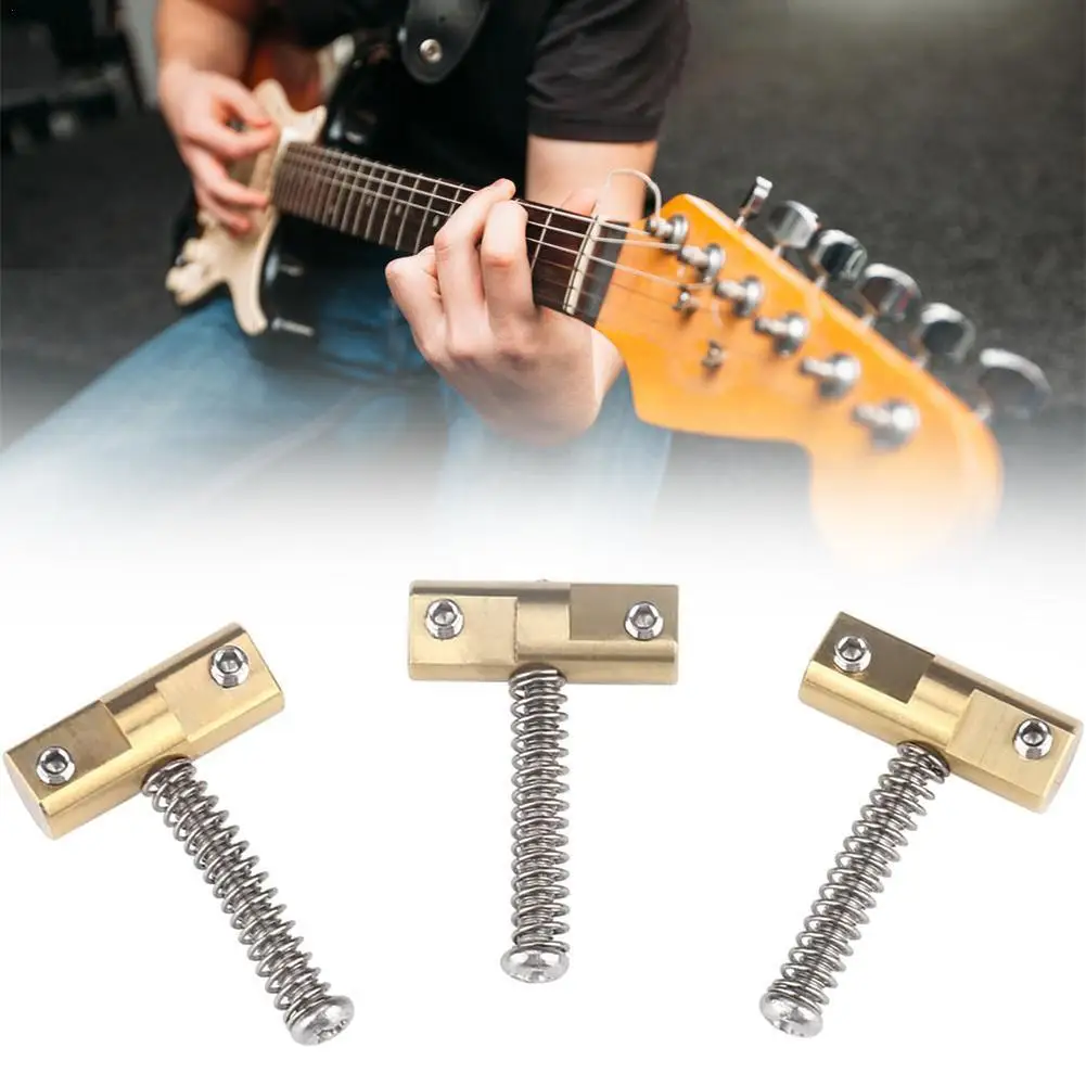 3pcs Brass TELE Electric Guitar Bridge Chord Code Saddle TL Lower Horse Pull Chord Plate Pressure Chord Block Strip Guide Chord