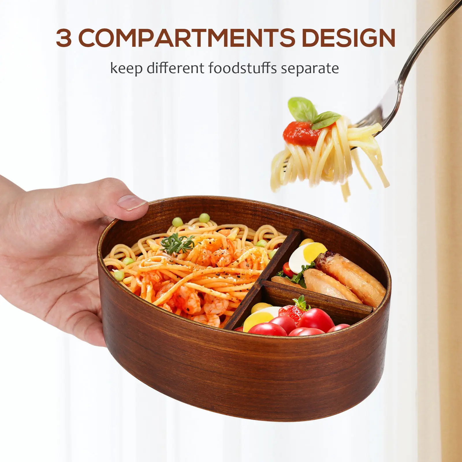 

501-800Ml Wooden Lunch Box Japanese Bento Container Single Layer Sushi Storage Natural Wood Finish Lightweight Easy Clean Safe