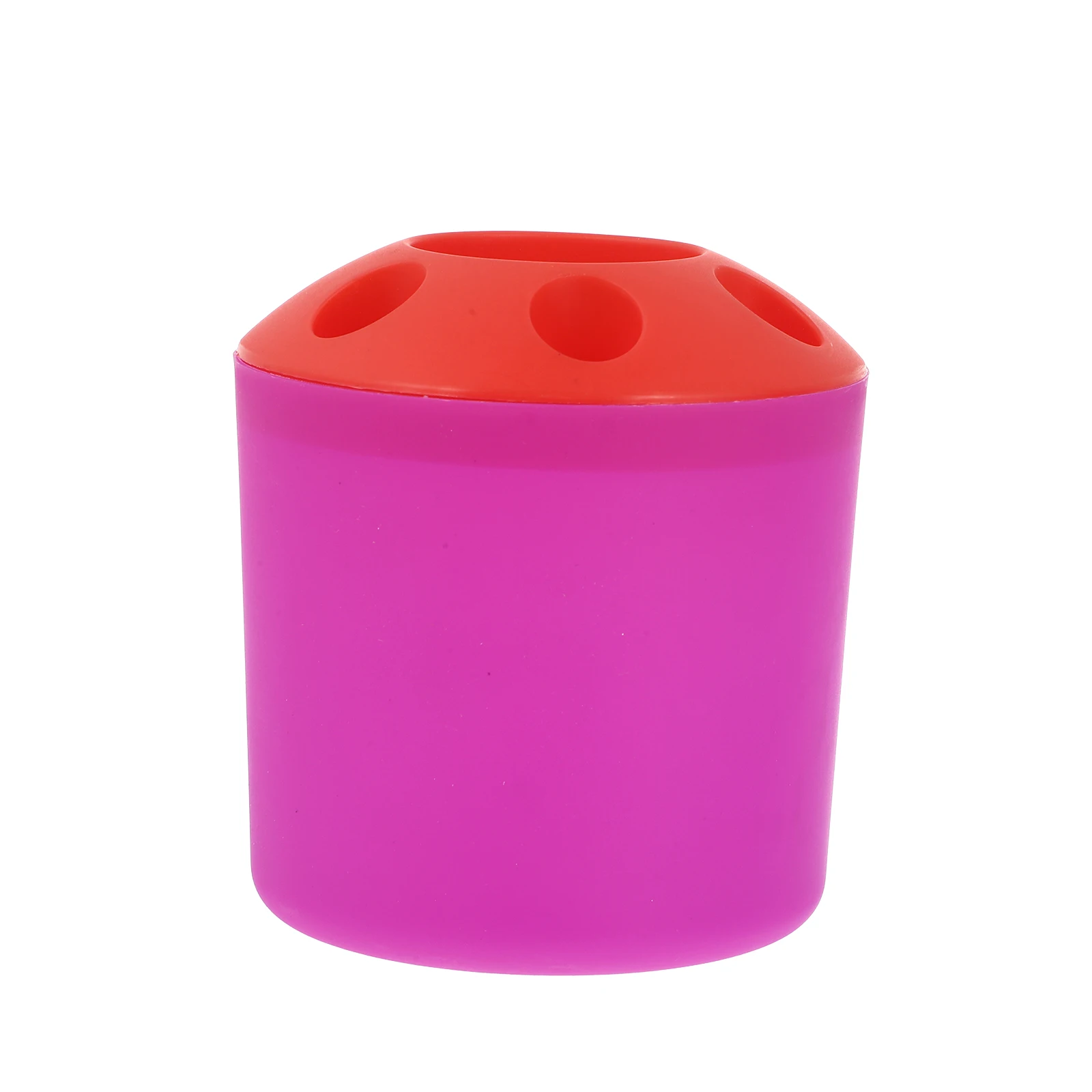 

Toothbrush Holders Toothpaste Storage Organizer Purple Porous Container Slim Profile Plastic Bathroom Countertop