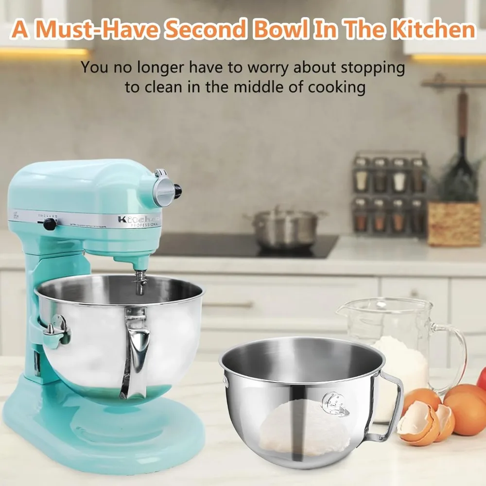 وعاء خلاط 6QT مع مقبض لوعاء خلاط كيتشن إيد KD2661、KL26M、KP26M1、KP26M8、KP26N9、KV25G、KV25M #6