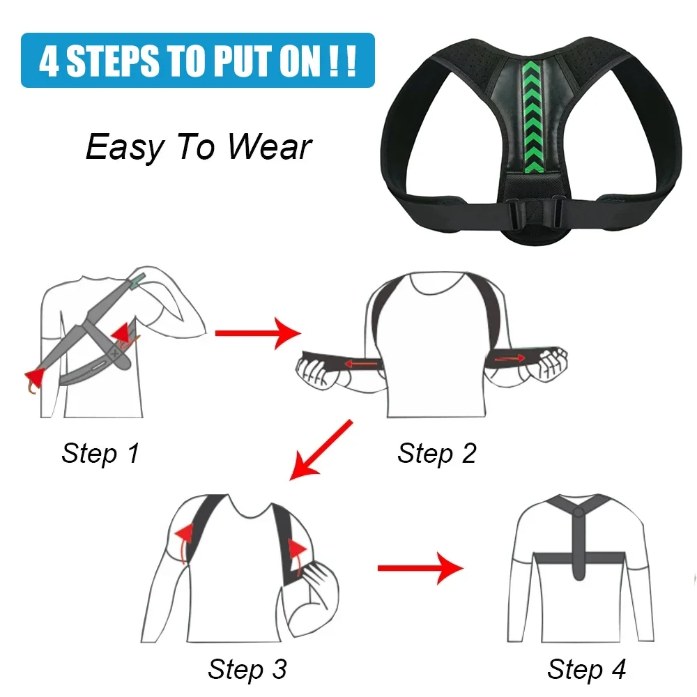 1PCS Posture Corrector for Men Women,Upper Back Brace for Clavicle Support,Adjustable Back Straightener for Neck,Back & Shoulder