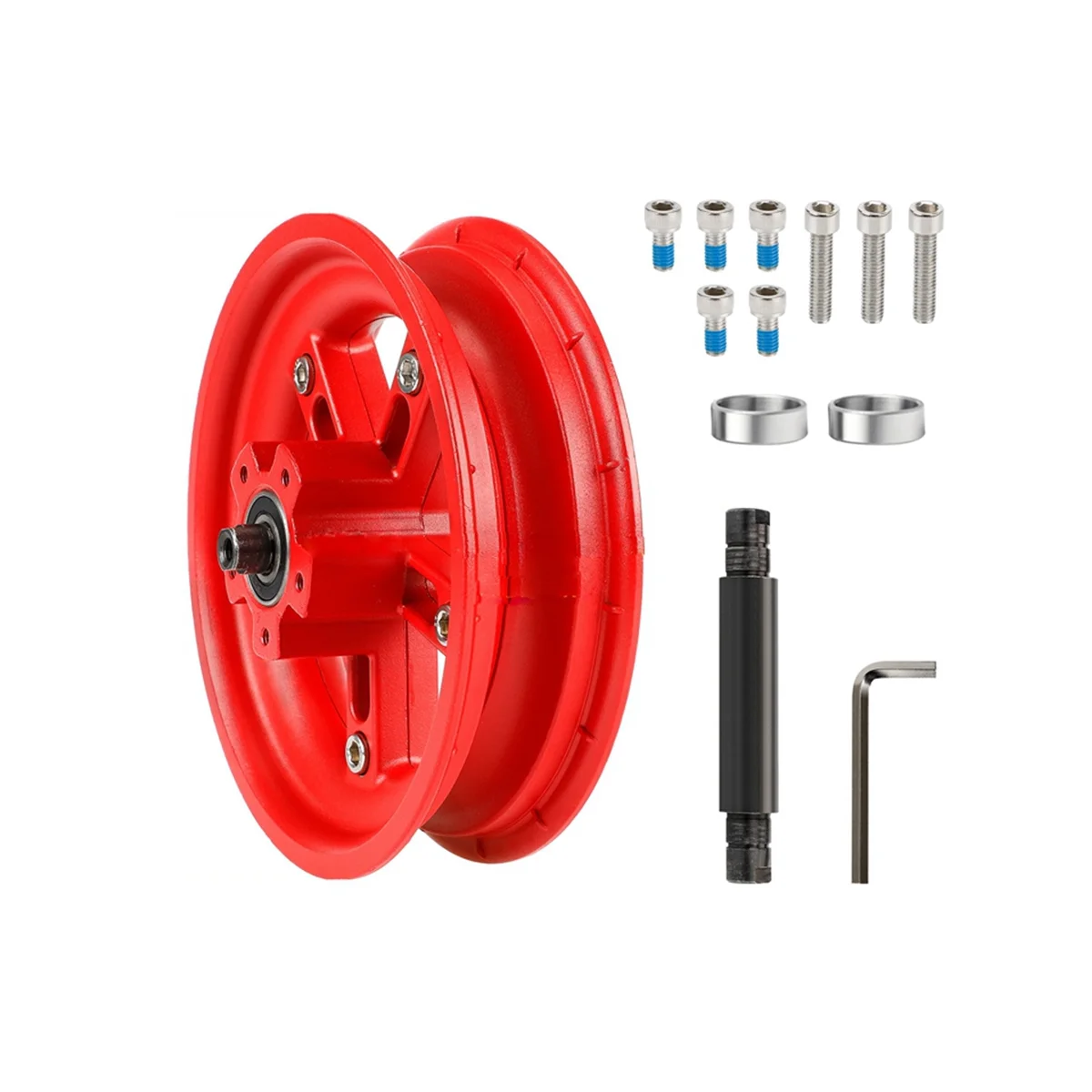 

/ 8.5Inch Electric Scooter Split Wheel Hub Aluminum Alloy Rear Wheel Rims Solid Tire Scooter,Red