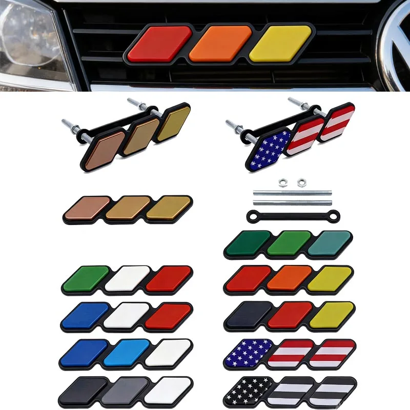

3D ABS Tri Color Decorative Sticker For Toyota Tundra Superb, Volkswagen Fiat Peugeot Grille Modification Accessories