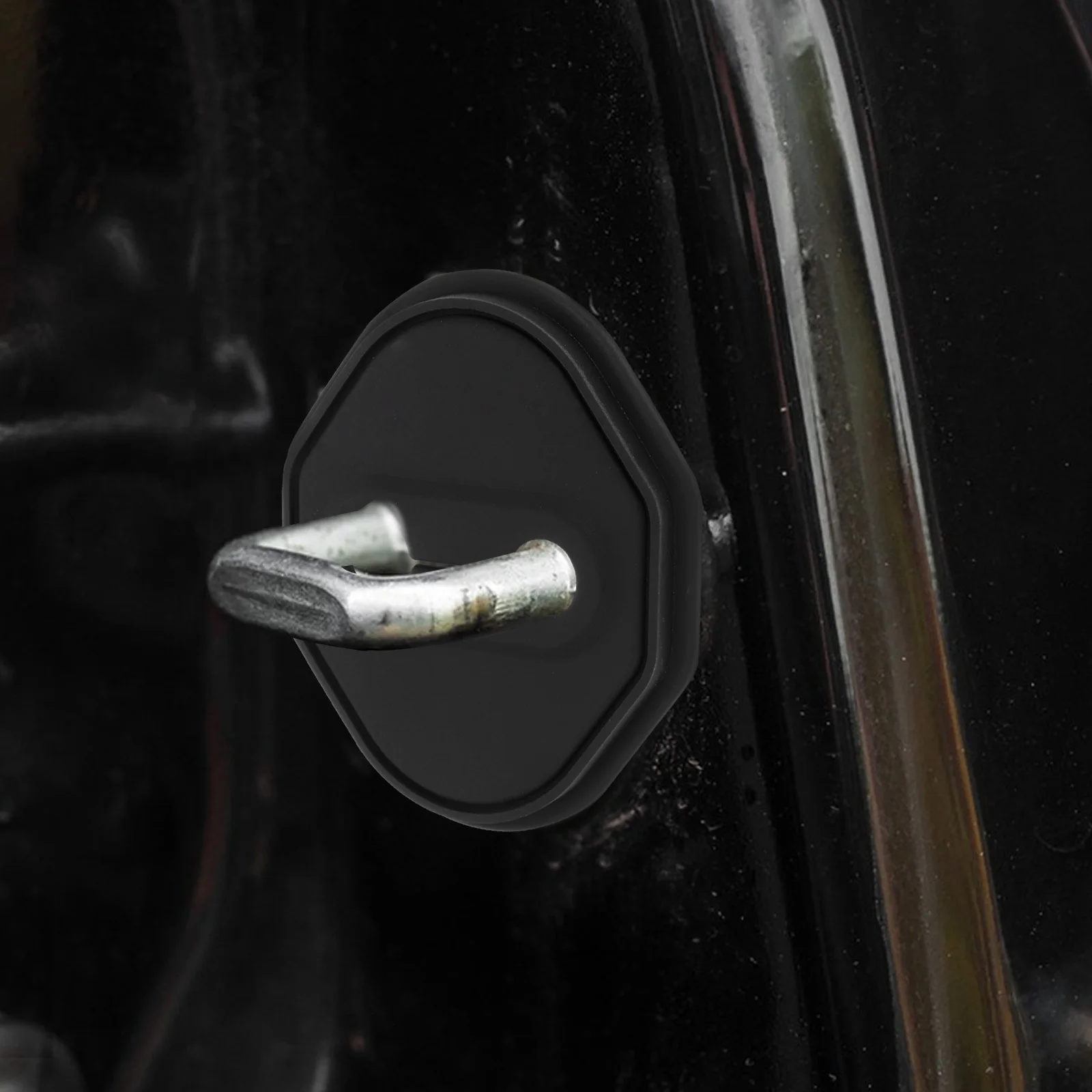 

4Pcs Car Door Lock Cover Protector Stylish Durable Automotive Parts Simple Installation Door Latch Modified Cover