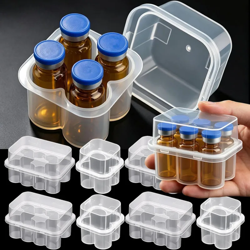 10Slots Peptide Vials Refrigerator Storage Holder Set Peptide Vial Organizer Stackable Plastic Case Freezer Safe Bottle Holder
