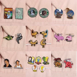 2-5pcs/set Anime Cartoon Collection Enamel Pins Funny Comics Animation Character Brooches Lapel Badge Jewelry Gifts For Friends