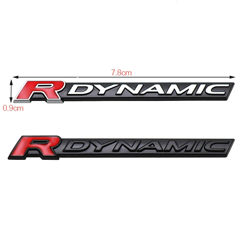 Car Metal R DYNAMIC Logo Side Fender Trunk Badge Emblem Decals Sticker For Land Rover VELAR Sport Discovery Evoque HSE Defender