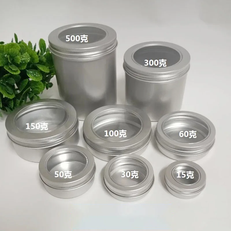 10 Pcs/Lot 50g - 60g Cream Jar Aluminum Jar Cosmetic Jar For Candy Gift Candle Free Shipping