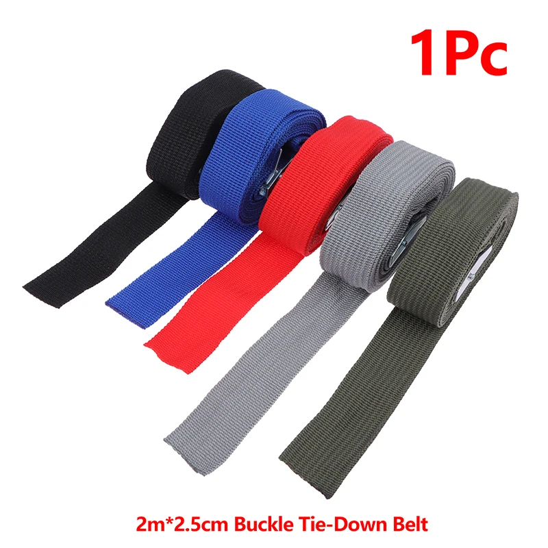 2M Cargo Straps With Buckle Tie-Down Belt For Motorcycle Car Bicycle Metal Tow Rope Strong Ratchet Fixing Belt For Luggage Bag