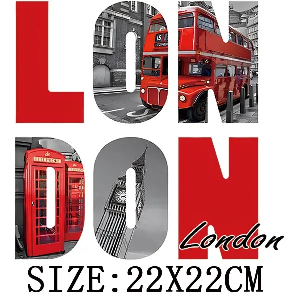 New York Paris London City Name Letter Iron On Patches For Clothes Heat Transfer Sticker On T-shirt Girls DIY Termoadhesivos