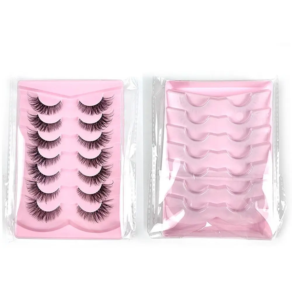 Nieuwe Natuurlijke Lange Cat Eye Wimpers Clear Band Eye Langwerpige Faux Nertsen Wimpers Gevleugelde Einde Valse Wimpers voor Make-Up