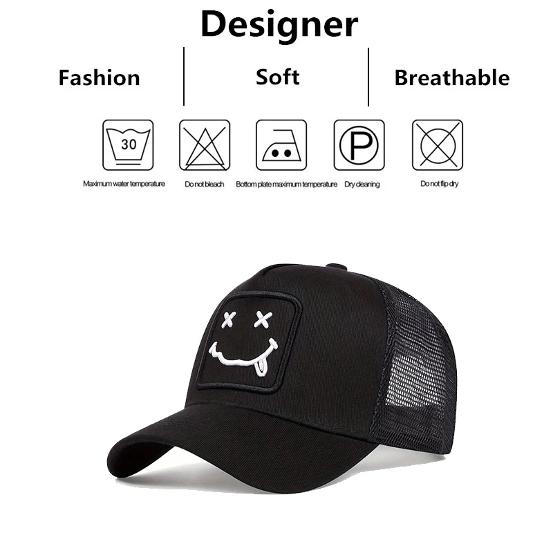 Unisex XX Tongue Sticking Embroidery Baseball Net Caps Spring Summer Outdoor Adjustable Casual Hats Sunscreen Hat