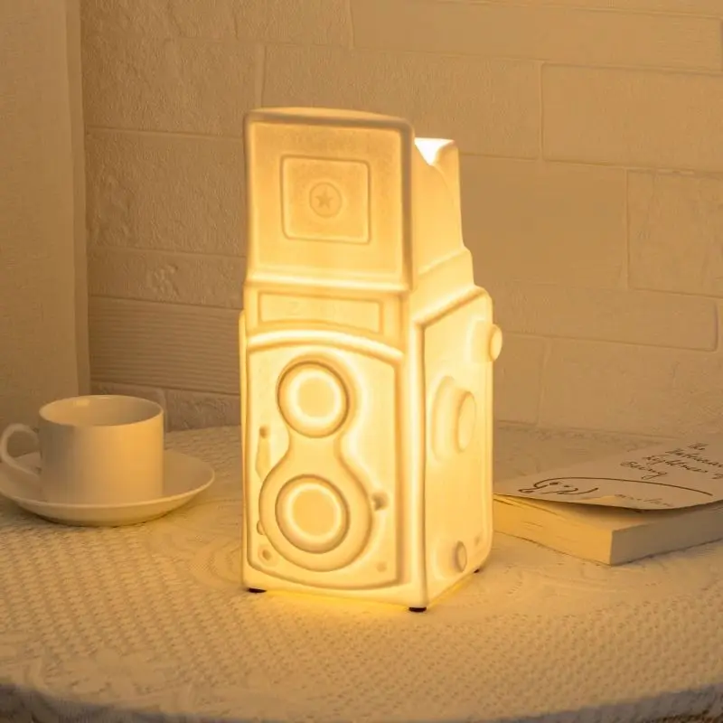 

Ретро камера настольная лампа украшение гостиной окружающий свет спальня прикроватный ночник для сна