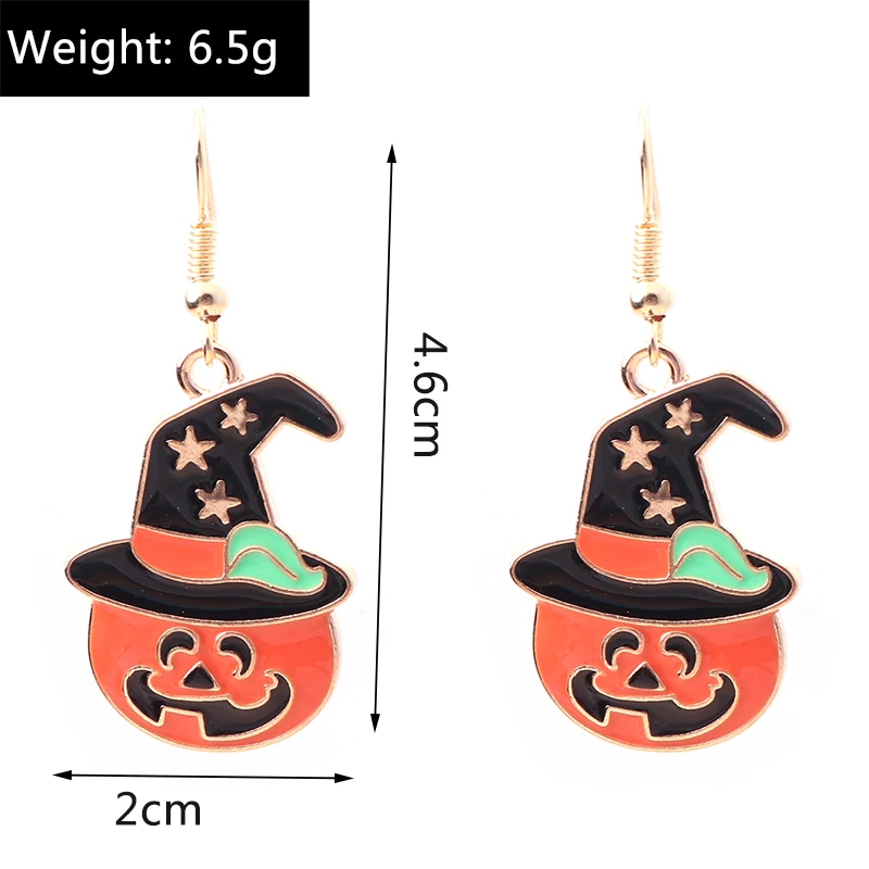 Aihua Fashion Halloween-Ohrringe, Emaille-Geister-, Skelett-, Kürbis-, Fledermaus- und Spinnen-Ohrringe für Damen, Halloween-Nacht-Party-Schmuck, Geschenke – Detail 12